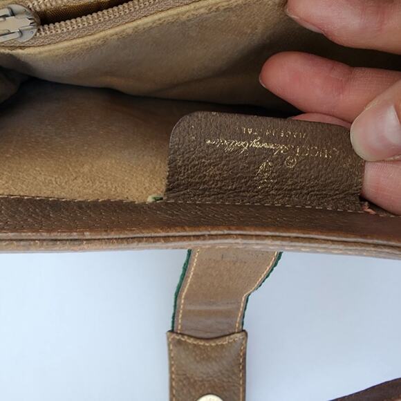 VINTAGE Gucci Ophidia GG Web Coated Canvas Clutch Tan Red Green Leather with COA - Picture 6 of 12